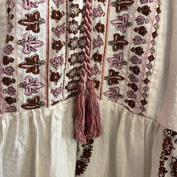 Knox Rose Women's Medium White Paisley Babydoll Top Lightweight Boho Flutter Sle - Picture 11 of 16